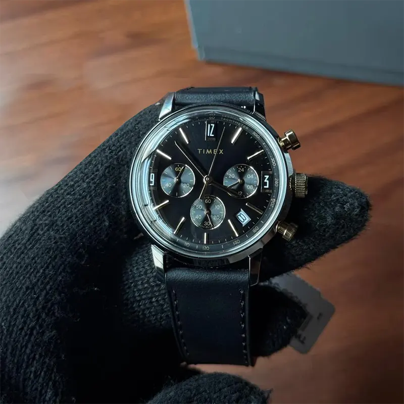 Timex Marlin® Chronograph Tachymeter Black Dial Men's Watch- TW2W51500